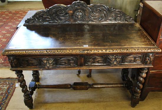 Victorian carved oak sidetable